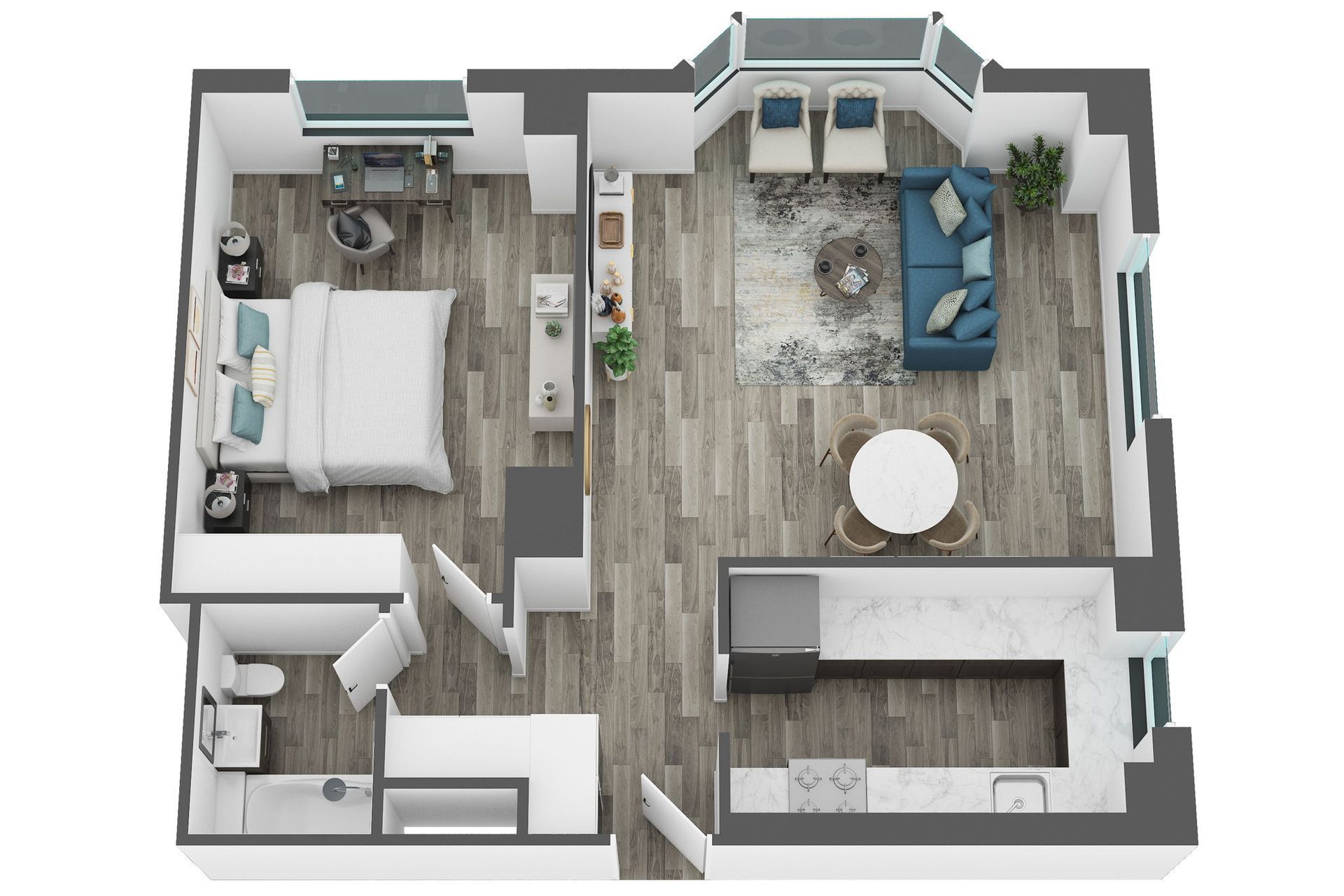 1-Bedroom Apartments
